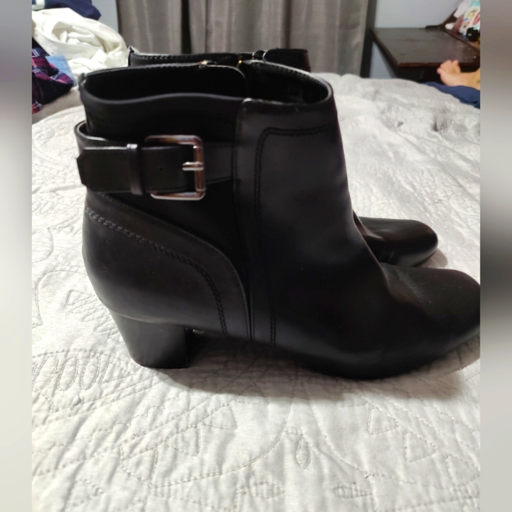Black zip up booties